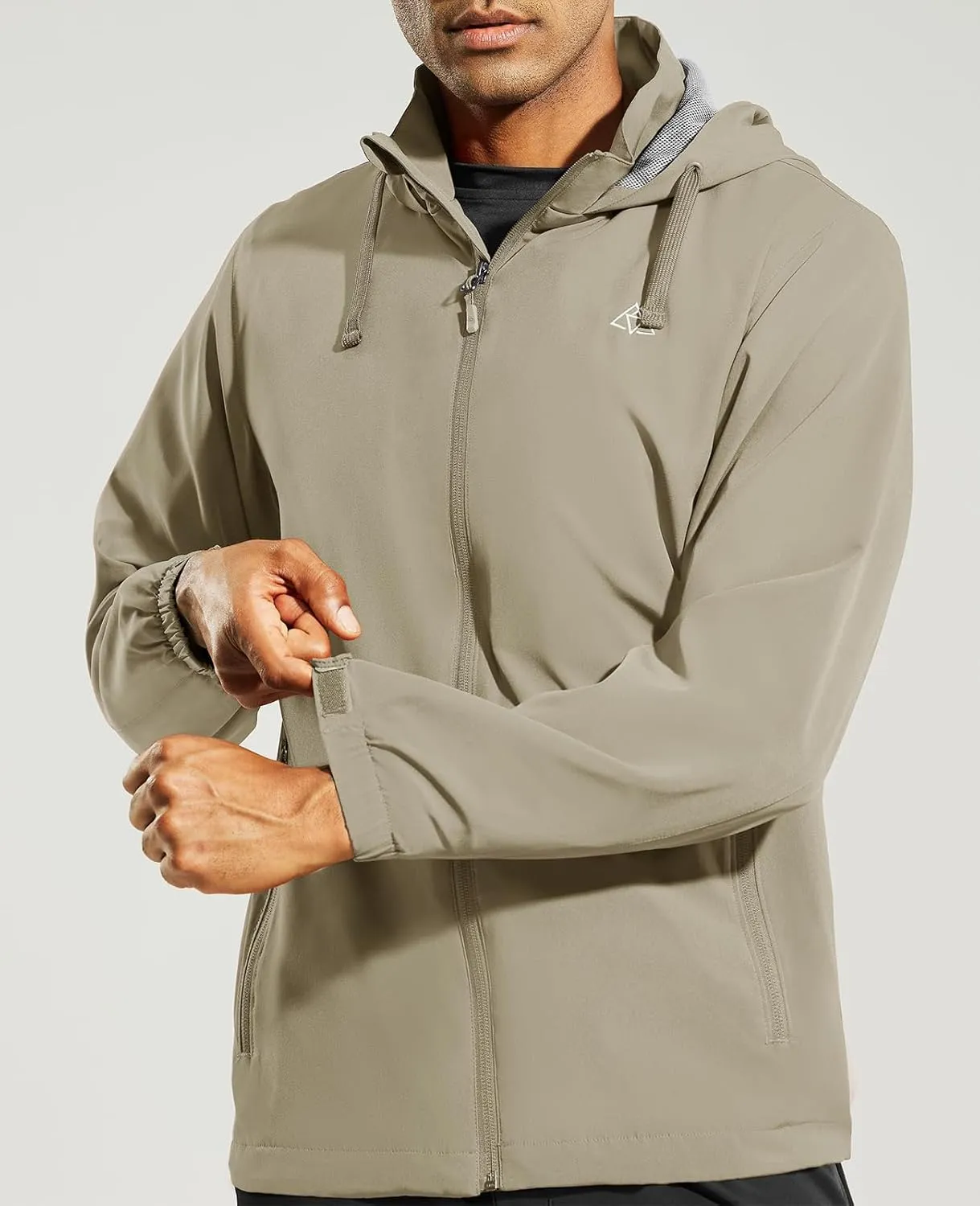 Haimont Mens Packable Windbreaker with Hood Lightweight Windproof Water Resistant Hooded Jacket for Running Hiking Travel