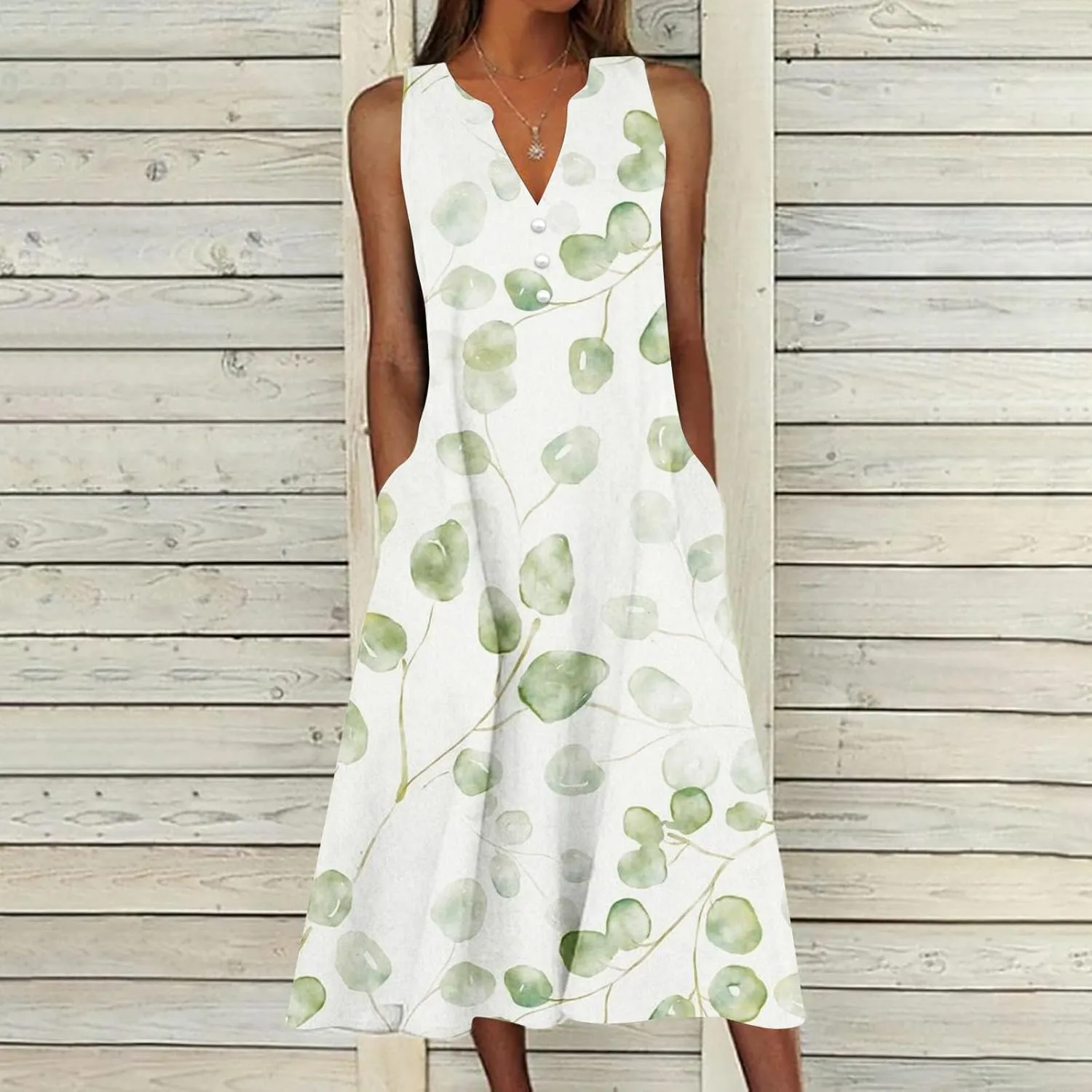Hawaiian Beach Sundresses for Women Fall Summer Sleeveless Vneck Flower Maxi Long Dress Sundresses Women 2025
