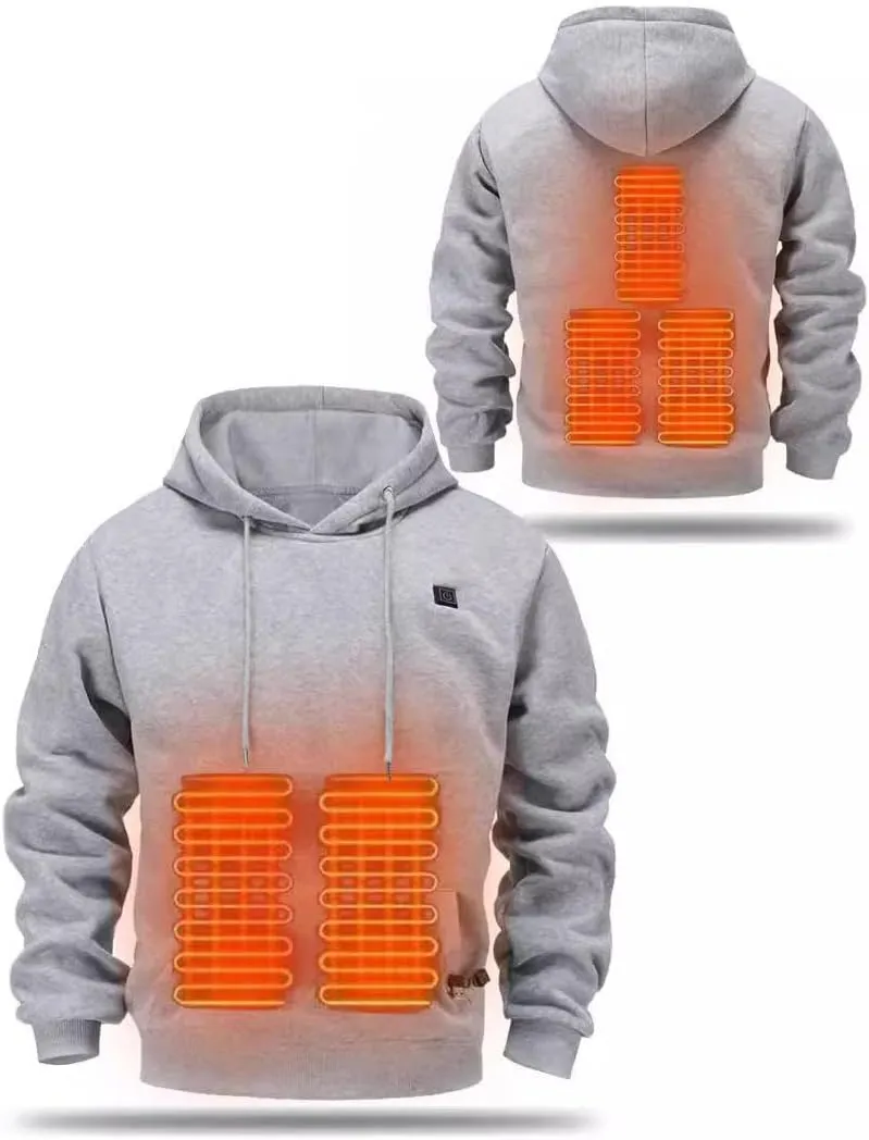 Heated Hoodie For Men Pullover 4xl Unisex Pullover Heavyweight Drawstring Heated Sweatshirt Men Women With Pocket