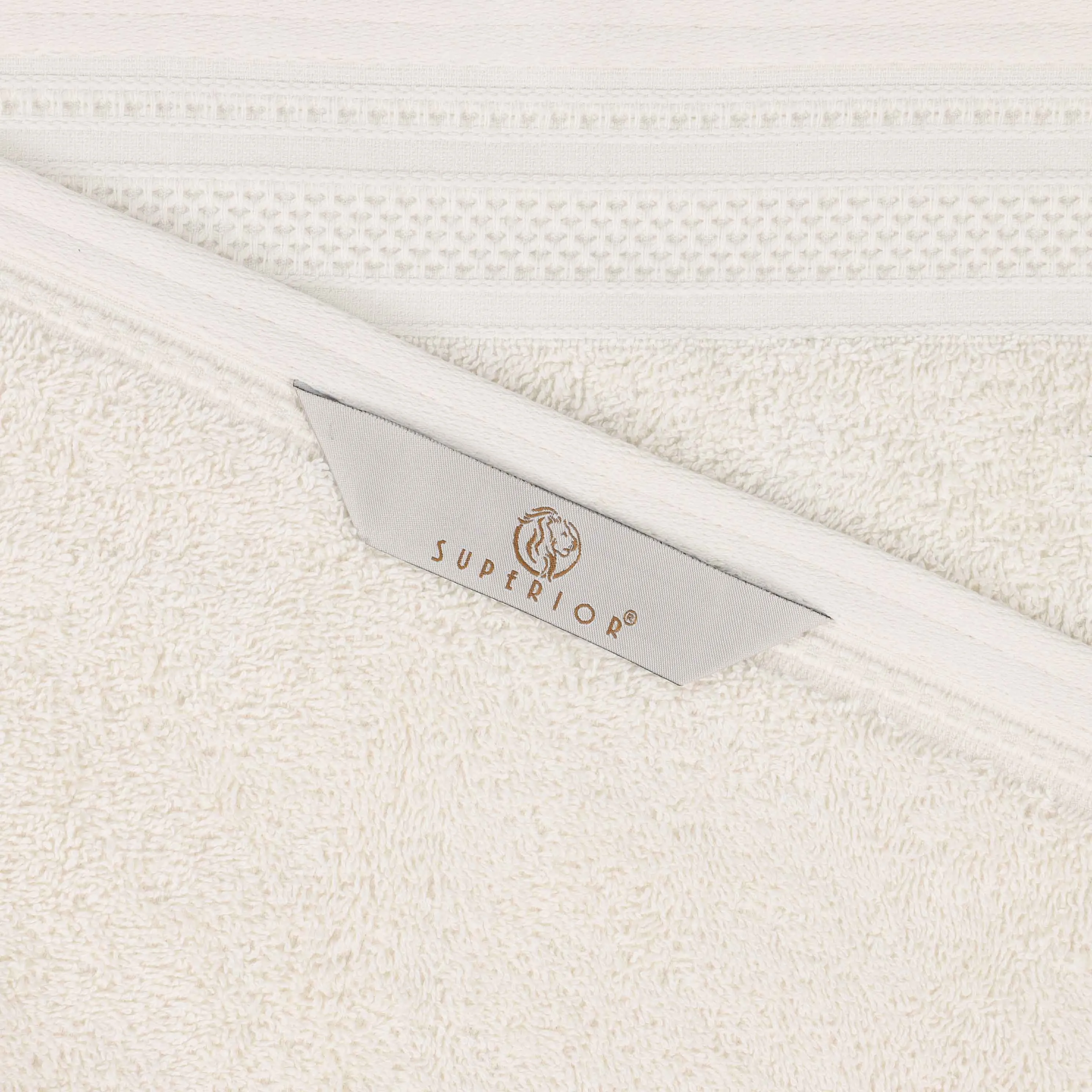 Honeycomb Textured Waffle Border Luxury Cotton 12 Piece Towel Set