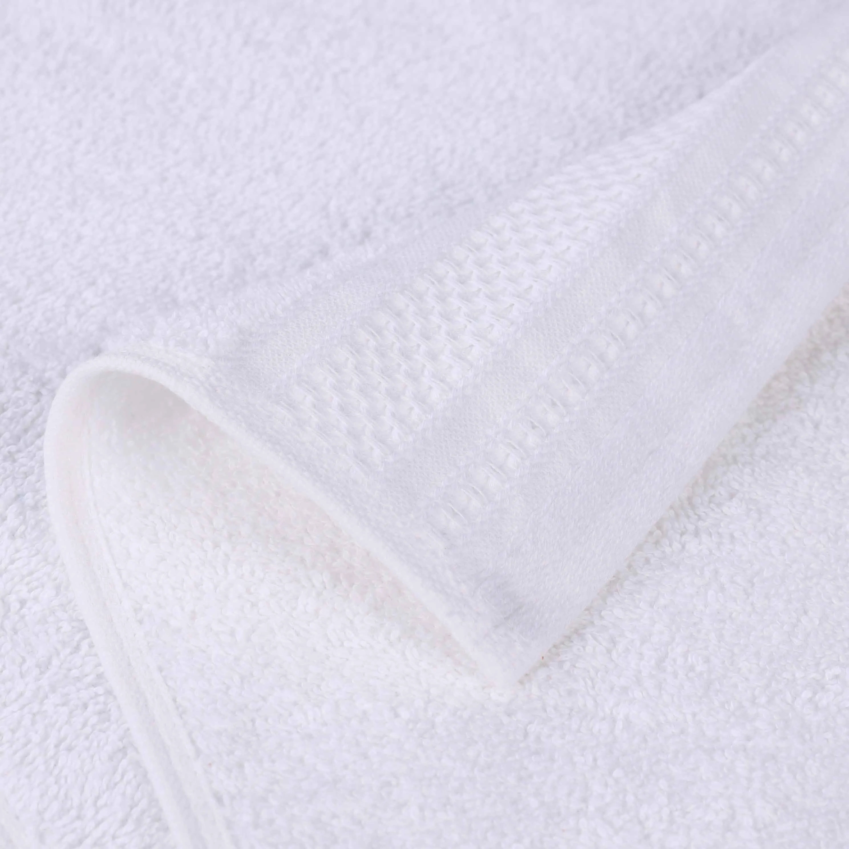 Honeycomb Textured Waffle Border Luxury Cotton 12 Piece Towel Set
