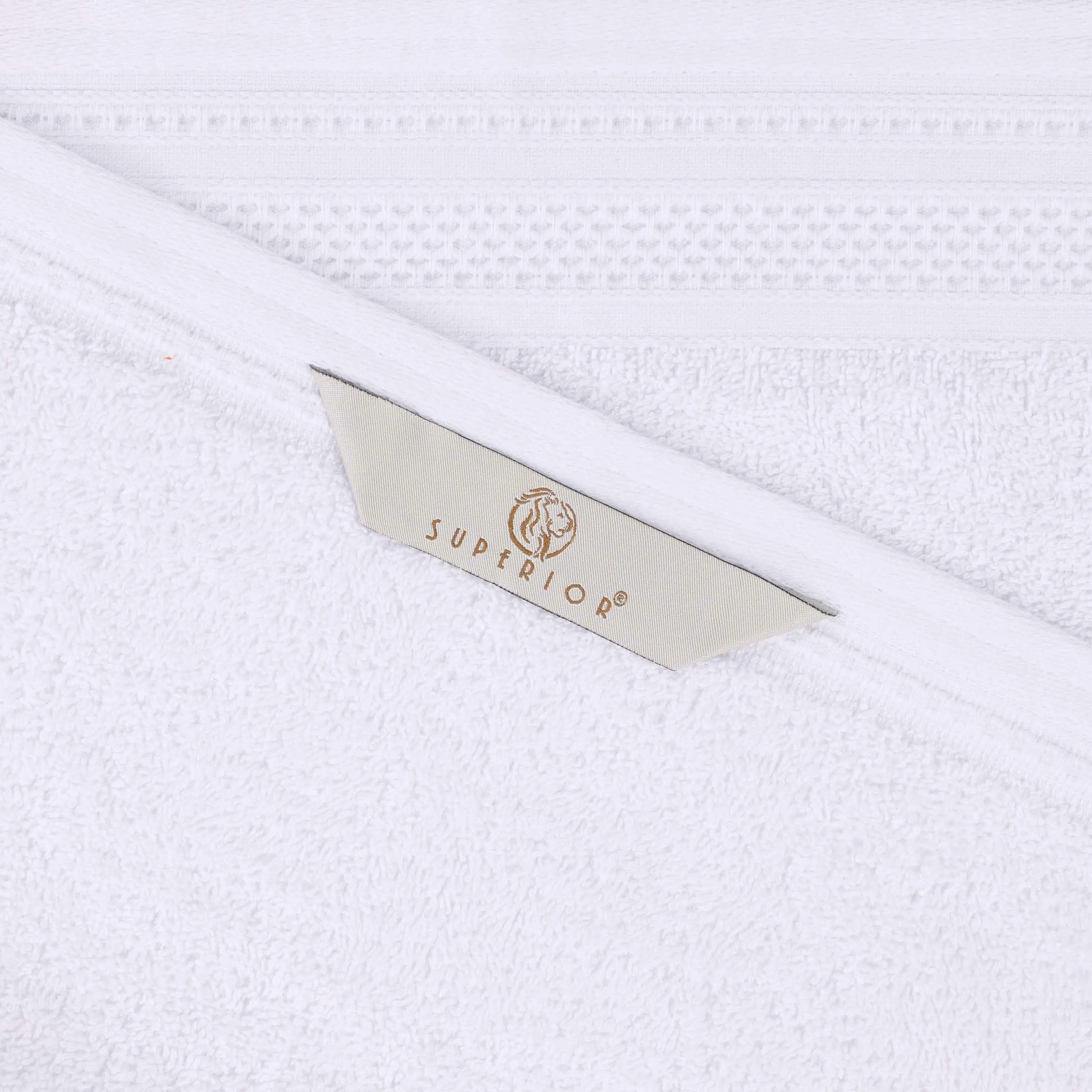 Honeycomb Textured Waffle Border Luxury Cotton 12 Piece Towel Set