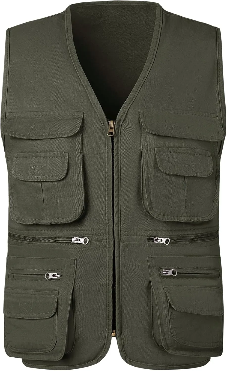 Jade Hare Men's Lightweight Fishing Safari Vest Travel Outdoor Work Sleeveless Jacket Cargo Vests Military Shooting Clothing