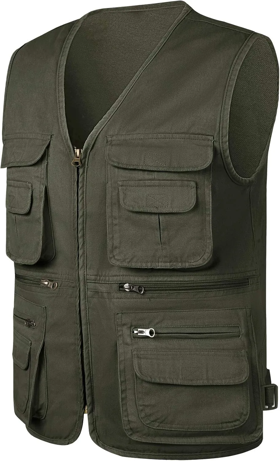 Jade Hare Men's Lightweight Fishing Safari Vest Travel Outdoor Work Sleeveless Jacket Cargo Vests Military Shooting Clothing