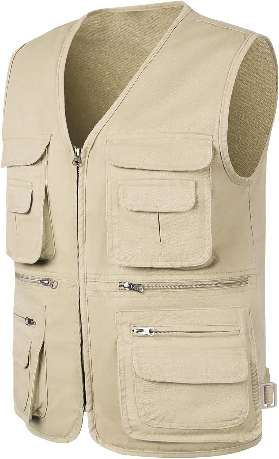 Jade Hare Men's Lightweight Fishing Safari Vest Travel Outdoor Work Sleeveless Jacket Cargo Vests Military Shooting Clothing