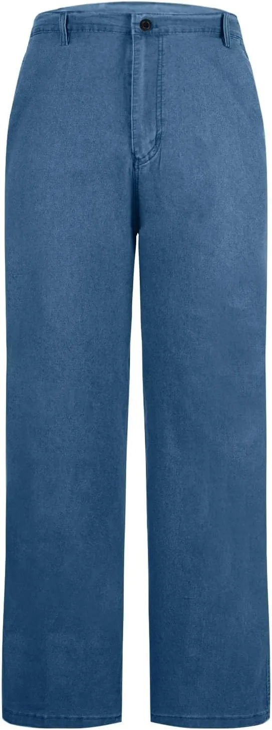 Jeans for Men Relaxed Fit High Waisted Stretch Thin Denim Pants Lightweight Comfy Casual Business Trouser with Pocket