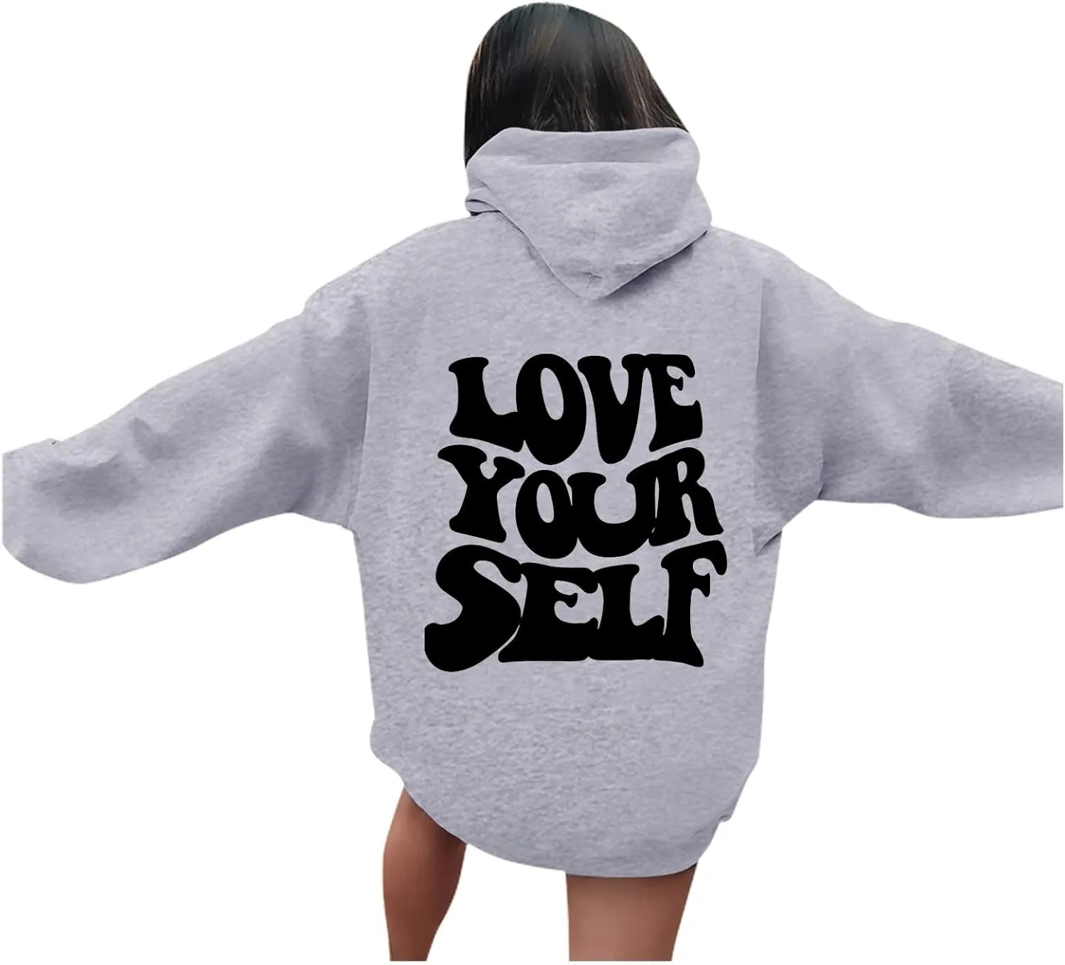 Jesus Loves You Christian Hoodies Women's Letter Graphic Casual Long Sleeve Drawstring Y2k Hoodie Fall Winter Sweatshirt
