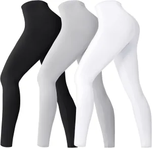 Jeyiour 3 Pairs Women Golf Sun Protection Stockings Cooling Golf Tights UV Protection Sports Leggings for Summer Golfing (Large)