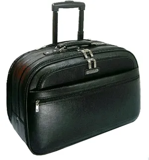 K-Cliffs Laptop Portfolio Messenger Bag | Padded Protection | Leather (Black)