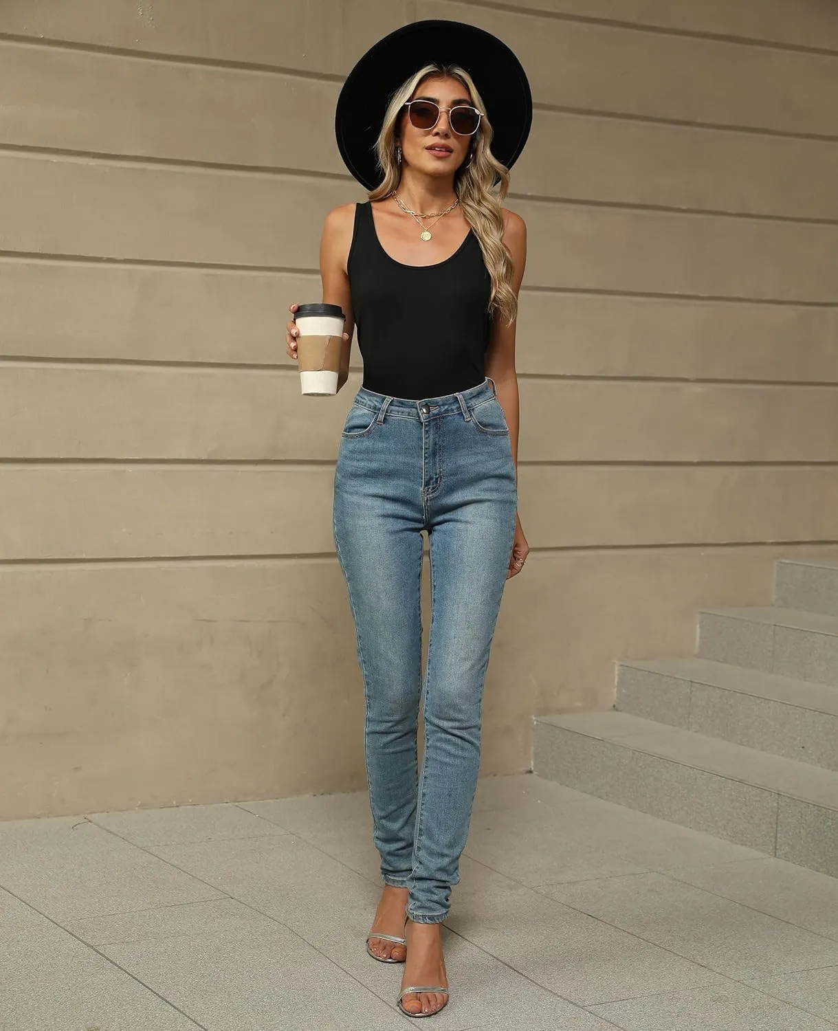 KevaMolly Basic Tank Top Woman UPF 50  Casual Soft Scoop Neck Sleeveless Classic Fit Tops 2025 Outfits Clothes