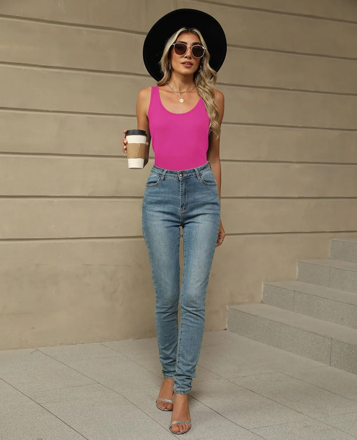 KevaMolly Basic Tank Top Woman UPF 50  Casual Soft Scoop Neck Sleeveless Classic Fit Tops 2025 Outfits Clothes