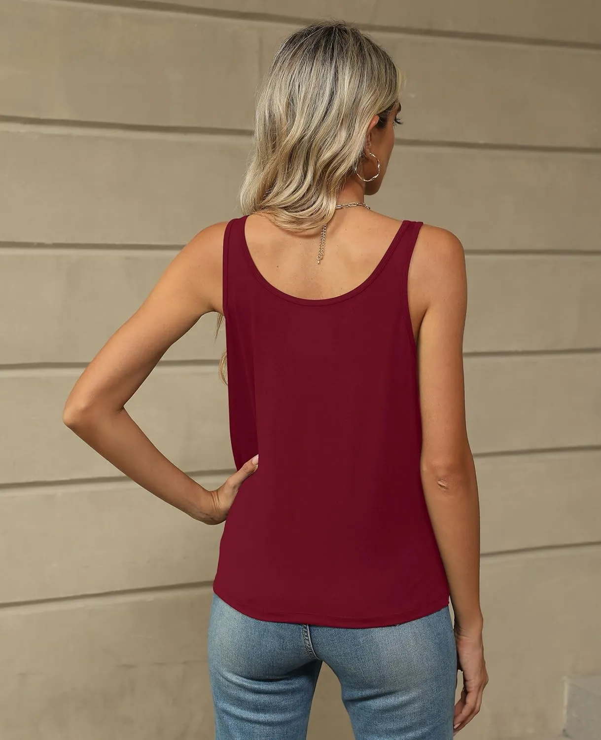 KevaMolly Basic Tank Top Woman UPF 50  Casual Soft Scoop Neck Sleeveless Classic Fit Tops 2025 Outfits Clothes