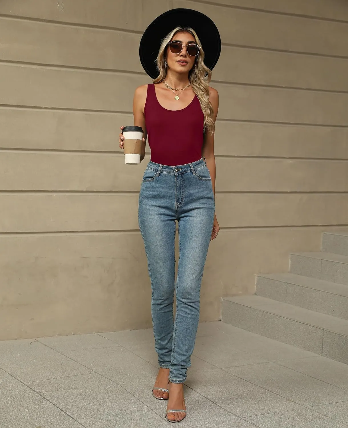 KevaMolly Basic Tank Top Woman UPF 50  Casual Soft Scoop Neck Sleeveless Classic Fit Tops 2025 Outfits Clothes