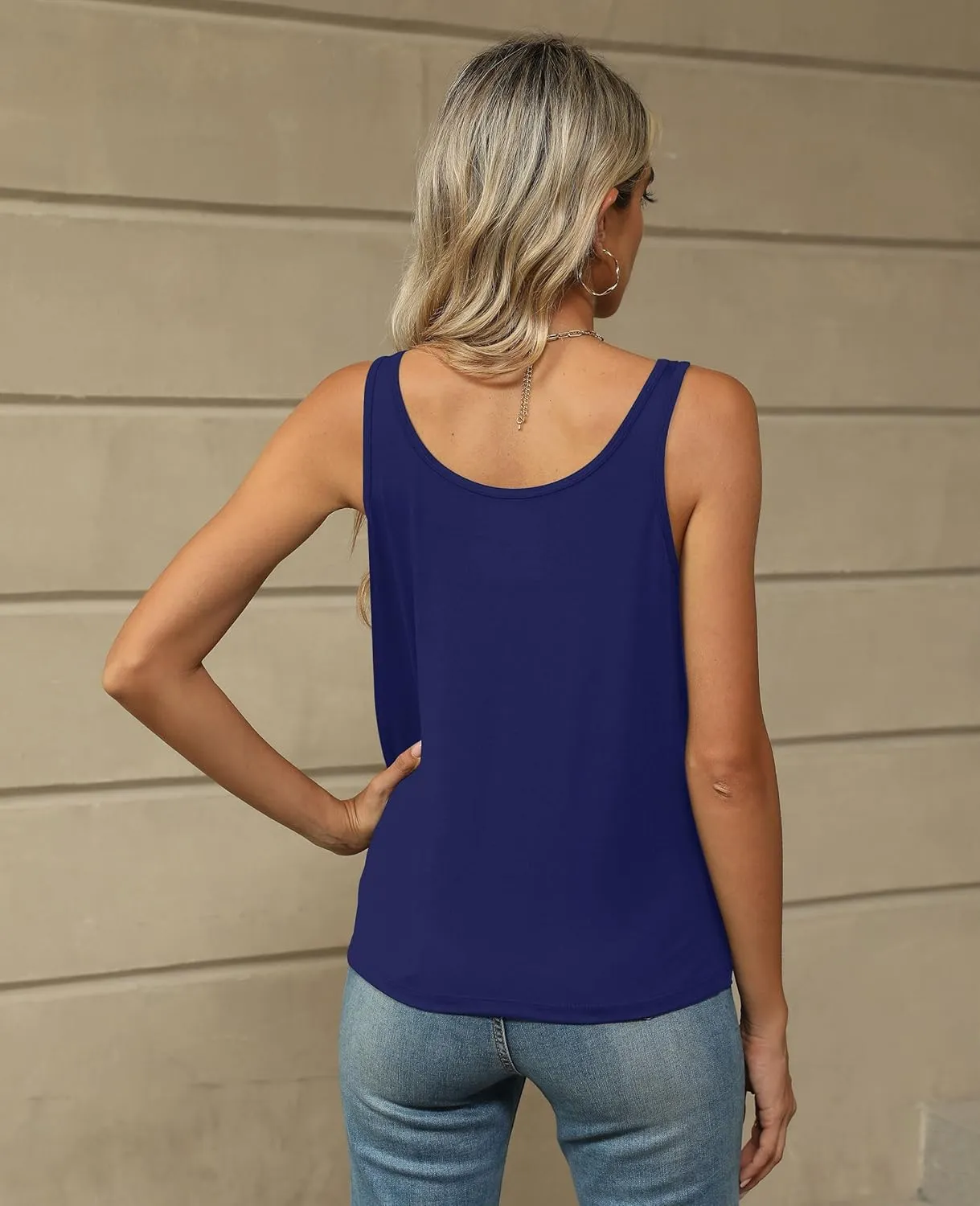 KevaMolly Basic Tank Top Woman UPF 50  Casual Soft Scoop Neck Sleeveless Classic Fit Tops 2025 Outfits Clothes