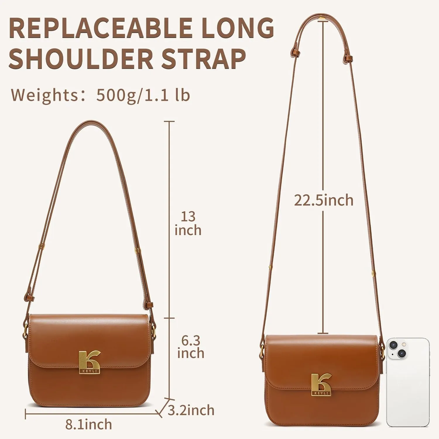 Keyli Crescent Bags For Women with RFID Protection