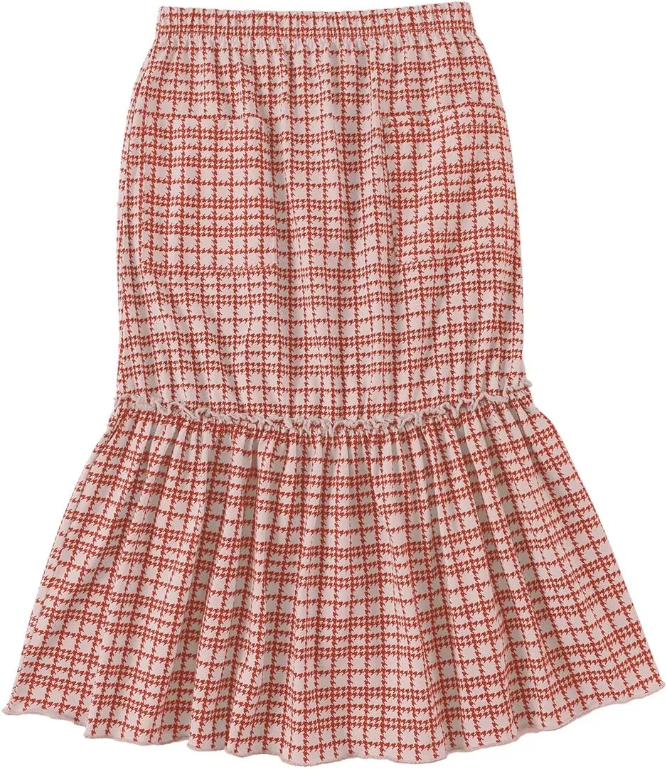 KIDNATION Girls Cotton Maxi Skirts Casual Ruffles Skirt with Pockets Soft Elastic Waist Skirt for Tutu Dance Sport 4-12 Years