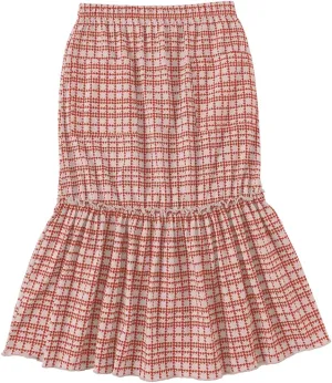 KIDNATION Girls Cotton Maxi Skirts Casual Ruffles Skirt with Pockets Soft Elastic Waist Skirt for Tutu Dance Sport 4-12 Years
