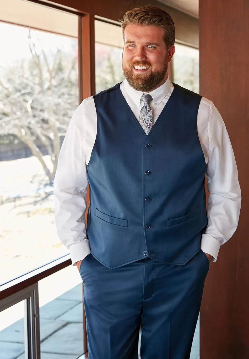 KingSize Men's Big & Tall KS Signature Collection Easy Movement 5-Button Suit Vest