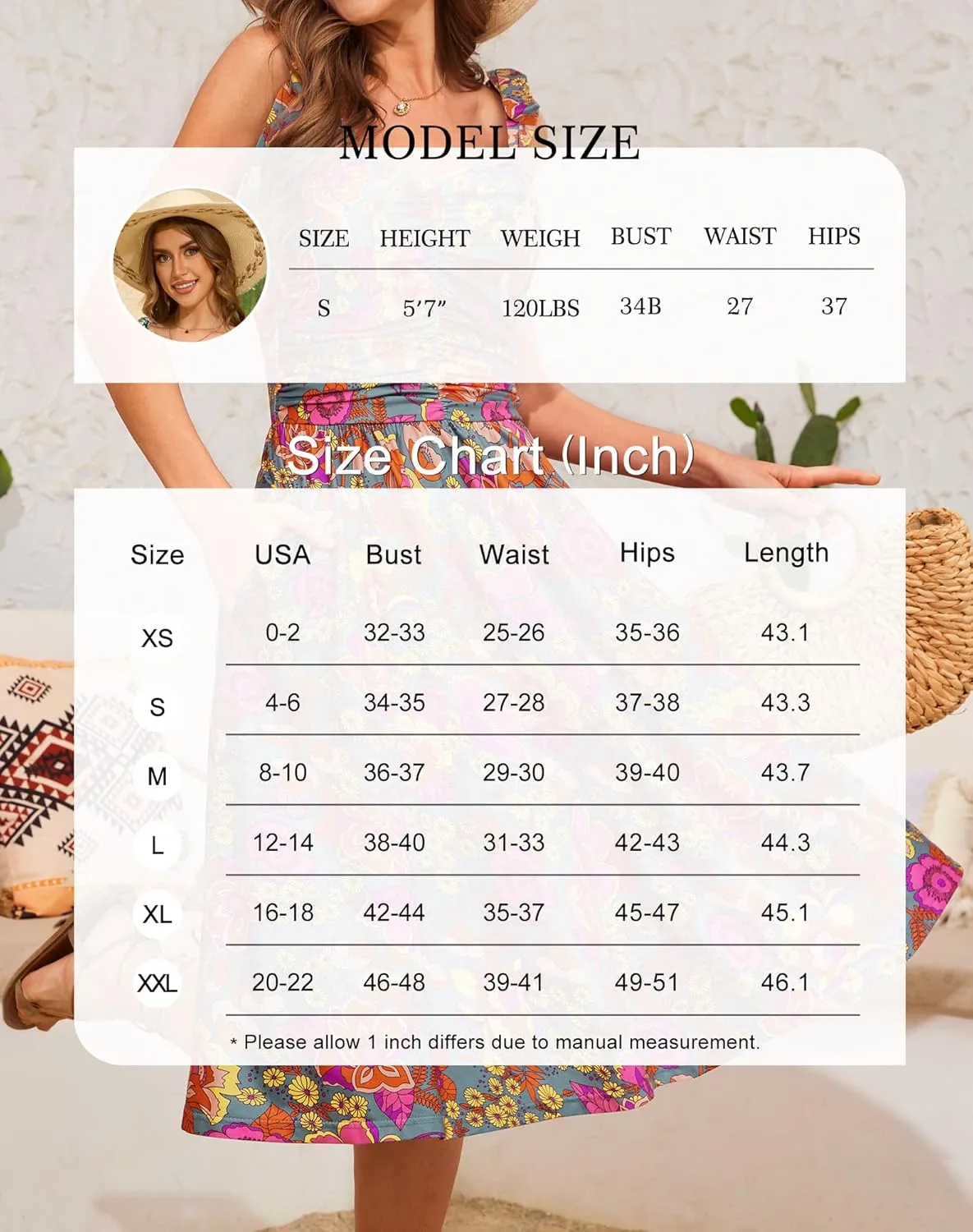 Kranda Women 2025 Summer Casual Spaghetti Strap Sundress V Neck Sleeveless Flowy Boho Floral Midi Dress with Pockets
