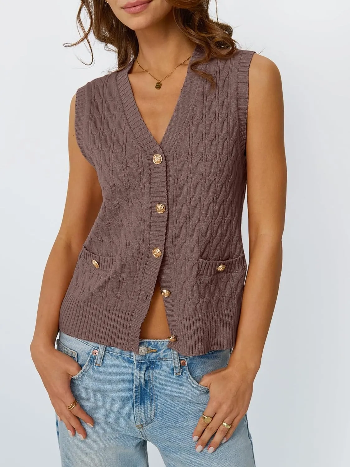 LILLUSORY Sweater Vest Women Fashion Casual Summer Outfits V Neck Cable Knit Spring Trendy Cropped Sleeveless Cute 2025