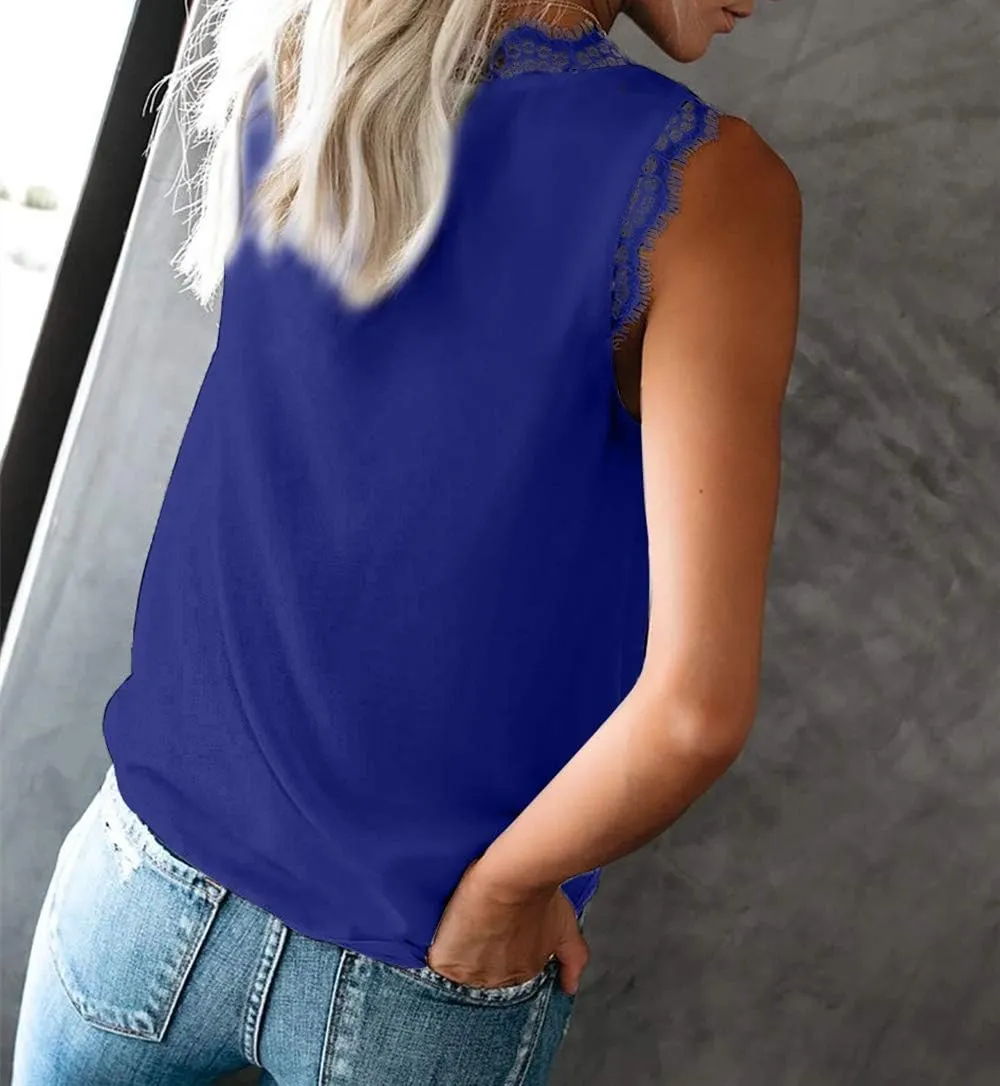 lime flare Sexy Summer Lace Trim Sleeveless Cami Tank Tops Dressy Camisole