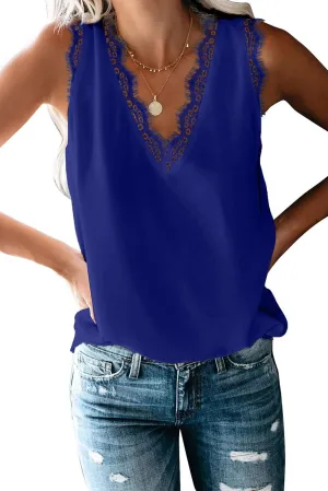lime flare Sexy Summer Lace Trim Sleeveless Cami Tank Tops Dressy Camisole