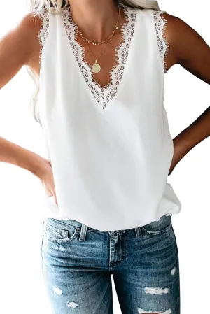 lime flare Sexy Summer Lace Trim Sleeveless Cami Tank Tops Dressy Camisole