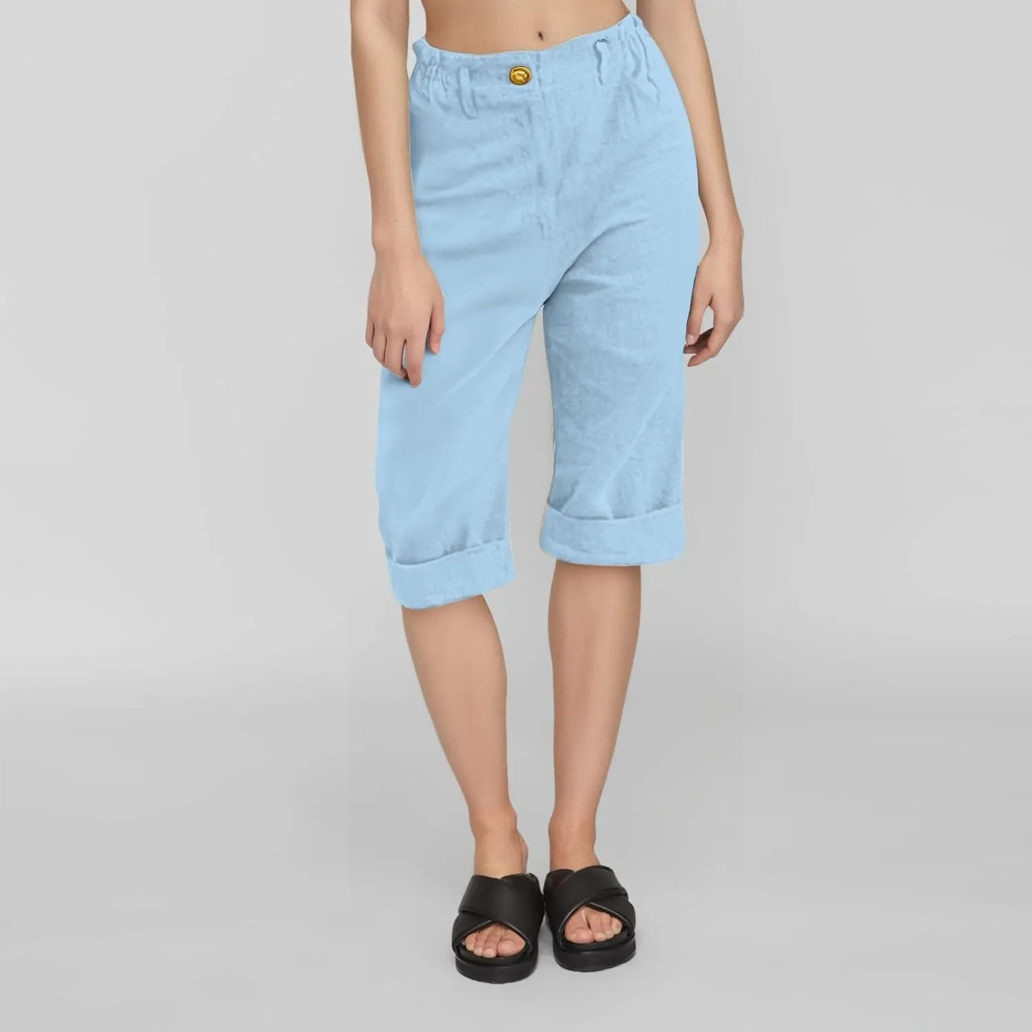 Linen Palazzo Pants for Women Relaxed Fit Straight Leg Trousers Summer Beach Travel Vacation 2025 Ladies Capris Pants