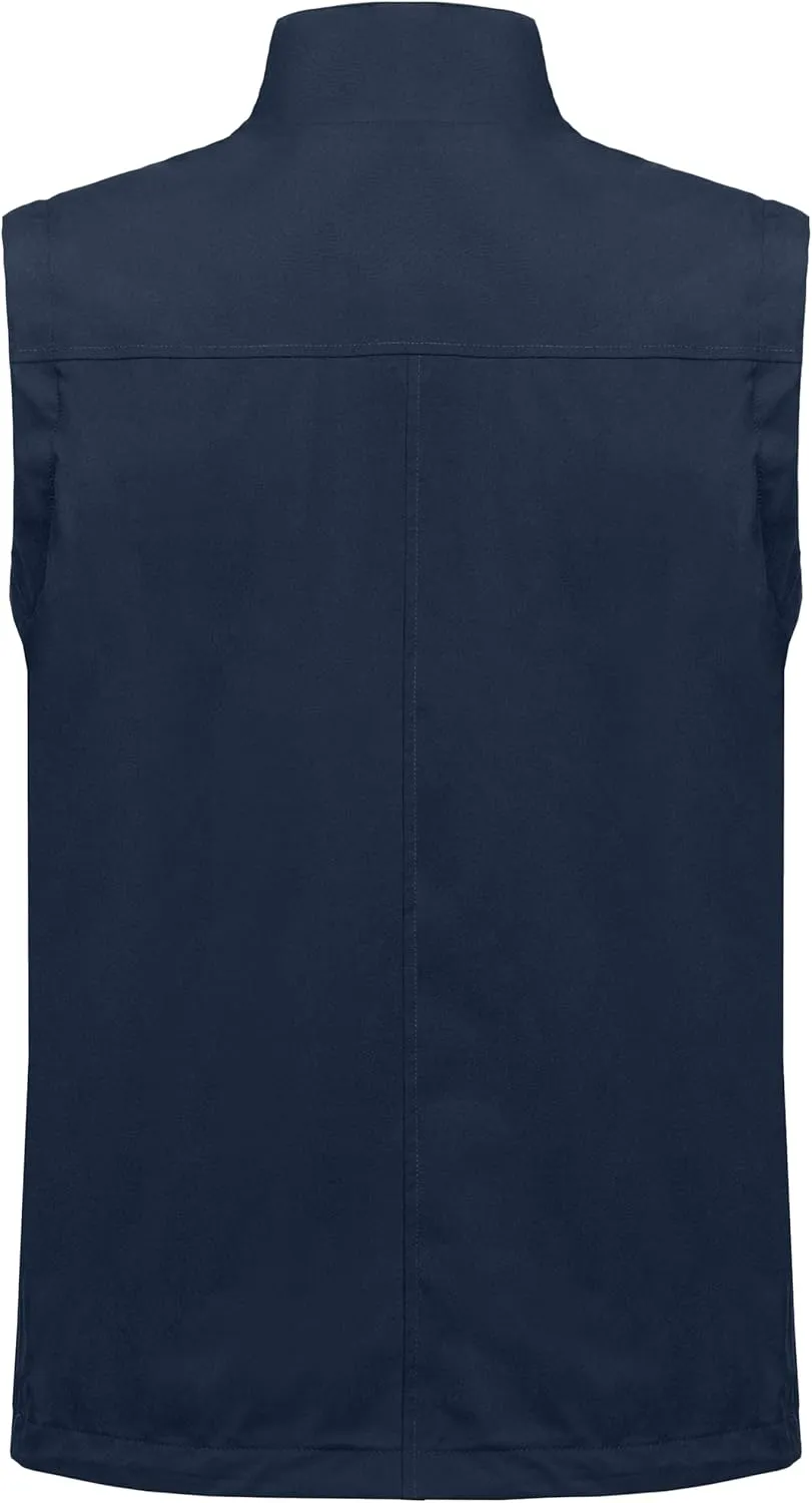 Little Donkey Andy Men's Lightweight Quick Dry Vest Windproof Sleeveless Jacket with 12 Pockets for Fishing Travel