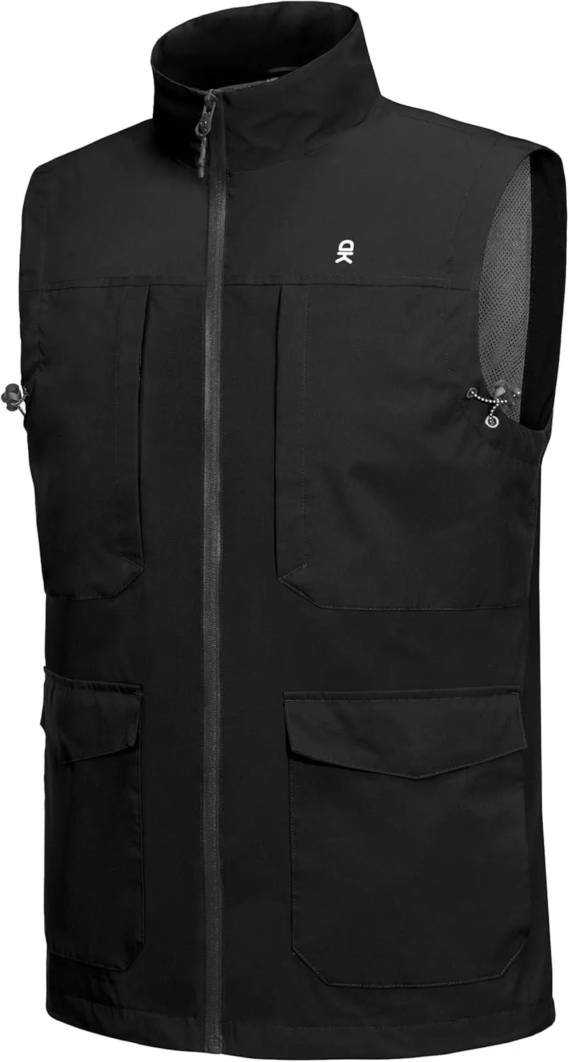 Little Donkey Andy Men's Lightweight Quick Dry Vest Windproof Sleeveless Jacket with 12 Pockets for Fishing Travel
