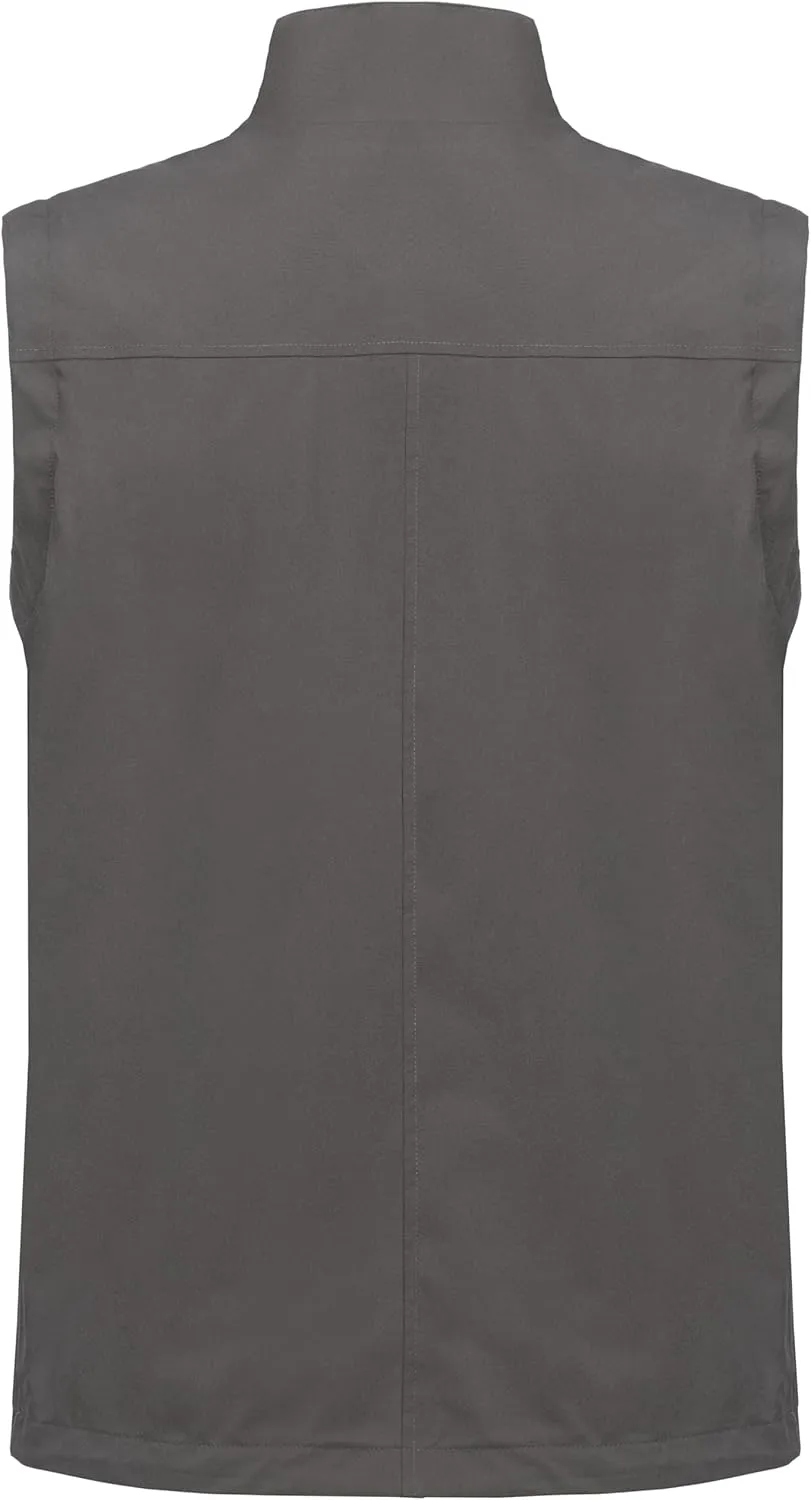 Little Donkey Andy Men's Lightweight Quick Dry Vest Windproof Sleeveless Jacket with 12 Pockets for Fishing Travel