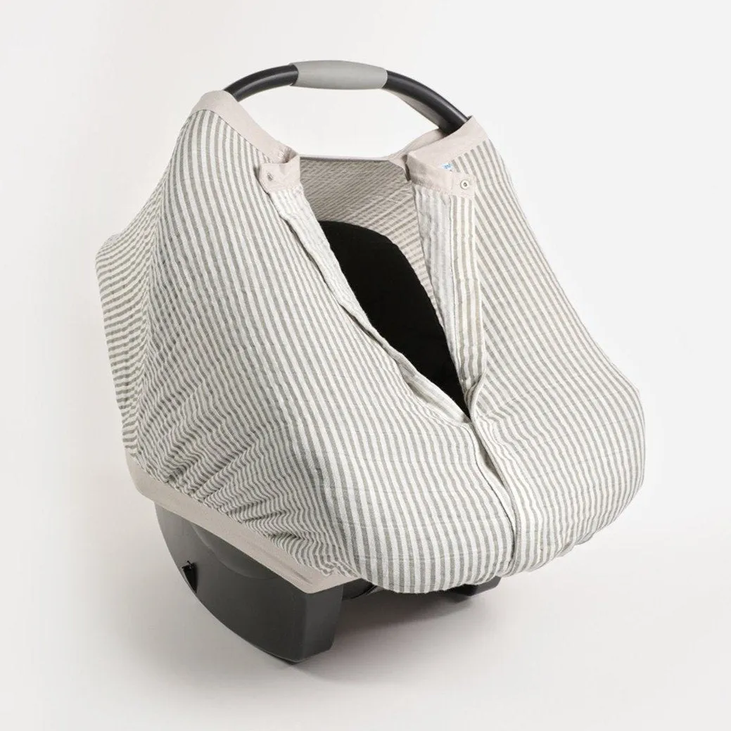 Little Unicorn Cotton Muslin Car Seat Canopy - Grey Stripe