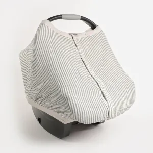 Little Unicorn Cotton Muslin Car Seat Canopy - Grey Stripe