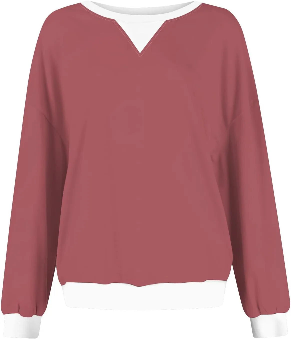 Long Sleeve Shirts For Women Trendy Fall Fashion Tops Round Neck Drop Shoulder Womens Casual Sweatshirt Pullover Tops