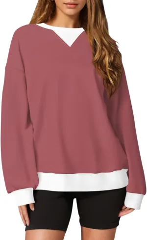 Long Sleeve Shirts For Women Trendy Fall Fashion Tops Round Neck Drop Shoulder Womens Casual Sweatshirt Pullover Tops