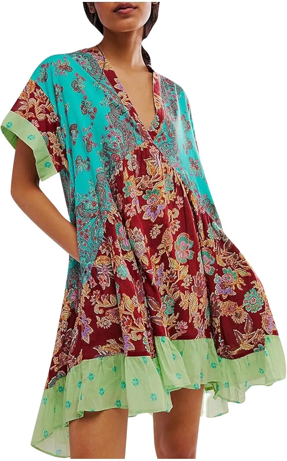 Loose Fit Plus Size for Women Fall Summer Long Beach Boho Hawaiian Tropical Dresses Sun Dresses Women 2025 Trendy