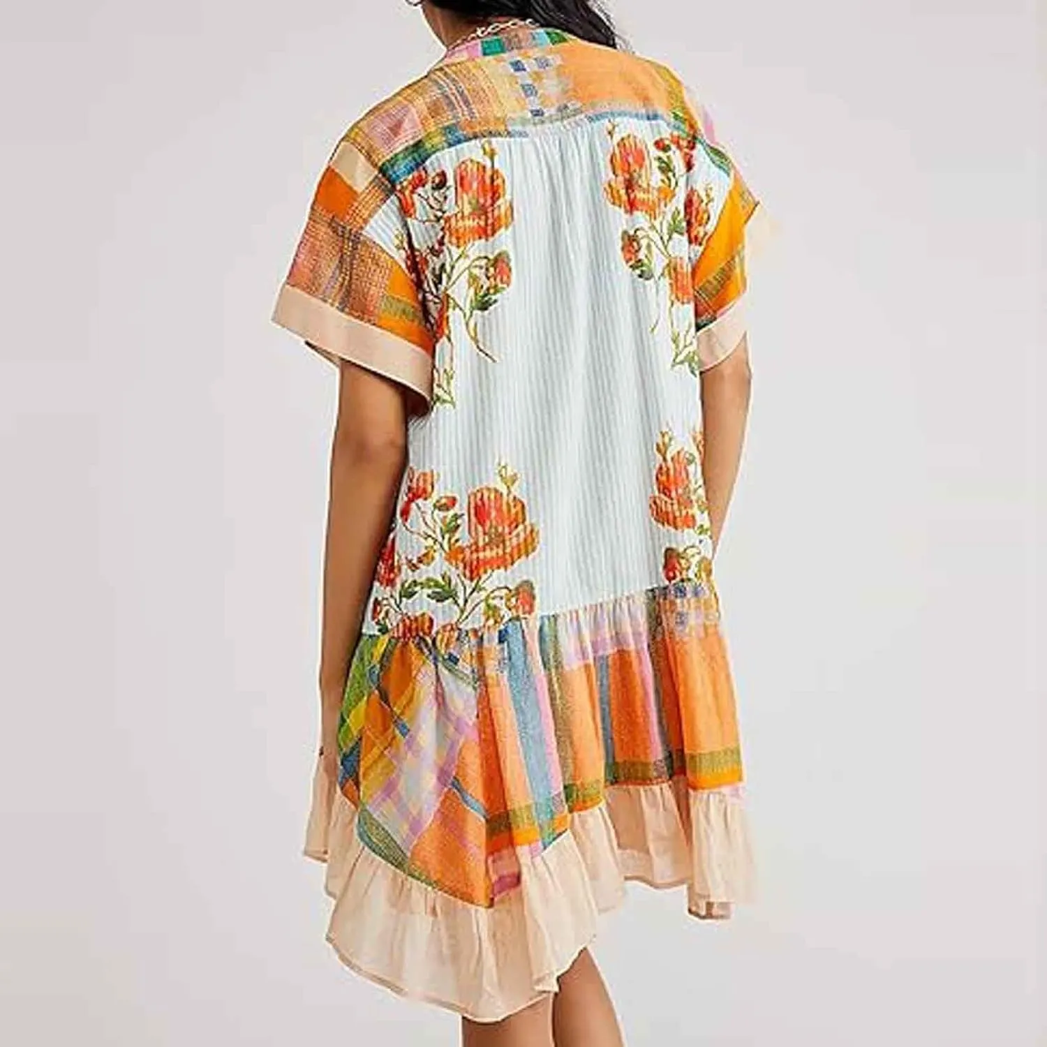 Loose Fit Plus Size for Women Fall Summer Long Beach Boho Hawaiian Tropical Dresses Sun Dresses Women 2025 Trendy