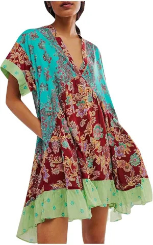 Loose Fit Plus Size for Women Fall Summer Long Beach Boho Hawaiian Tropical Dresses Sun Dresses Women 2025 Trendy