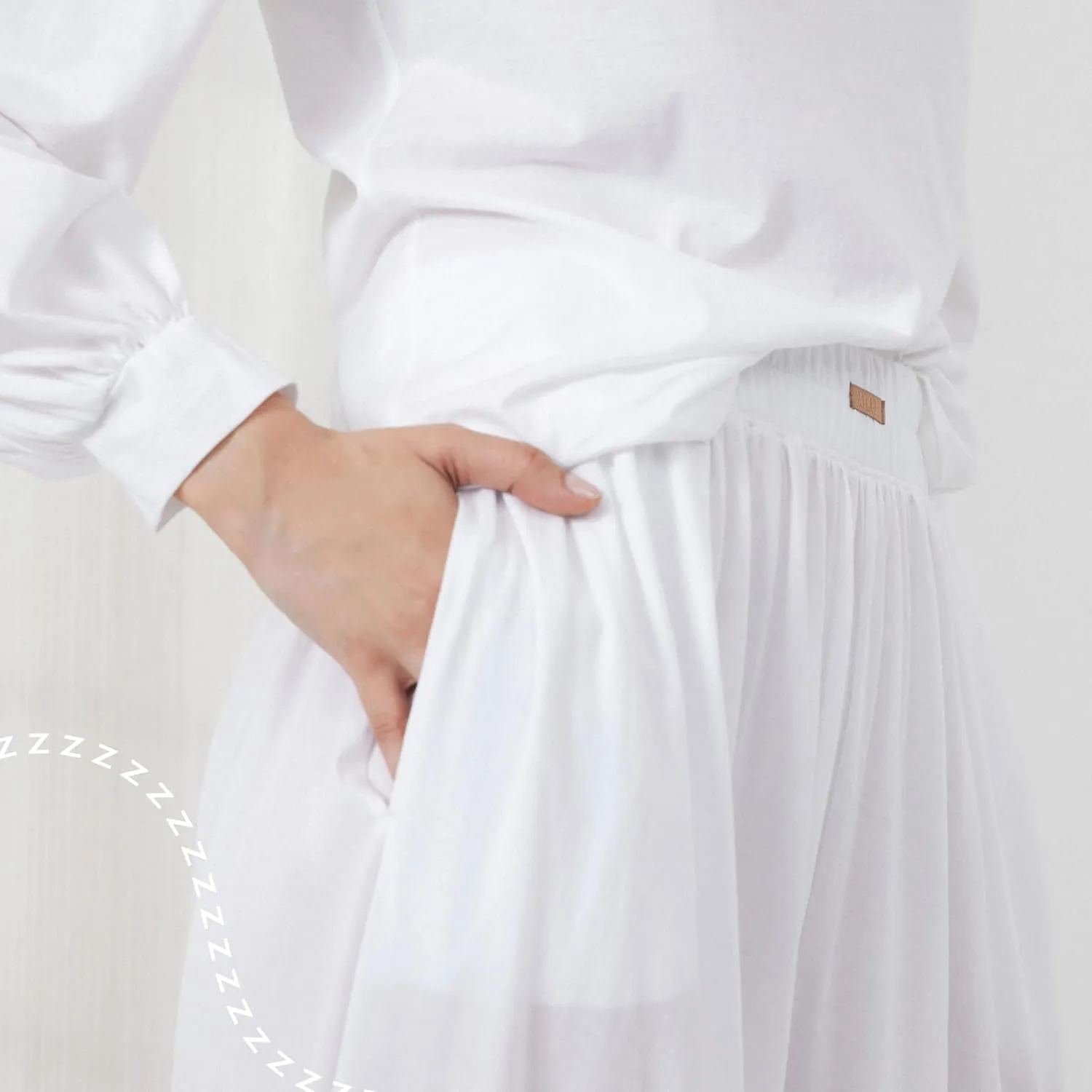 Lunya Organic Pima Wide Leg Cotton Pants for Women - Organic Cotton Palazzo Pants - High Rise Waistband - Relaxed Lounge Wear