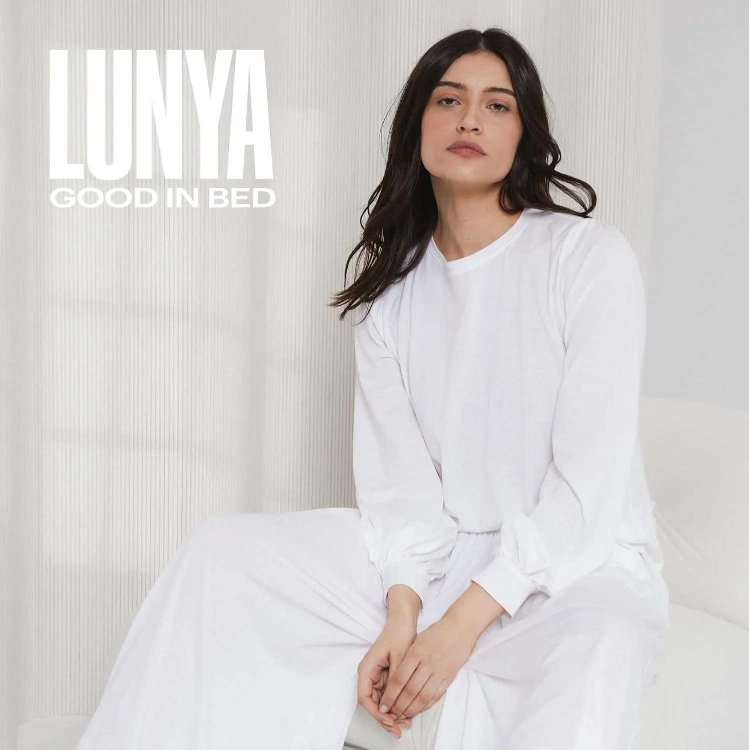 Lunya Organic Pima Wide Leg Cotton Pants for Women - Organic Cotton Palazzo Pants - High Rise Waistband - Relaxed Lounge Wear