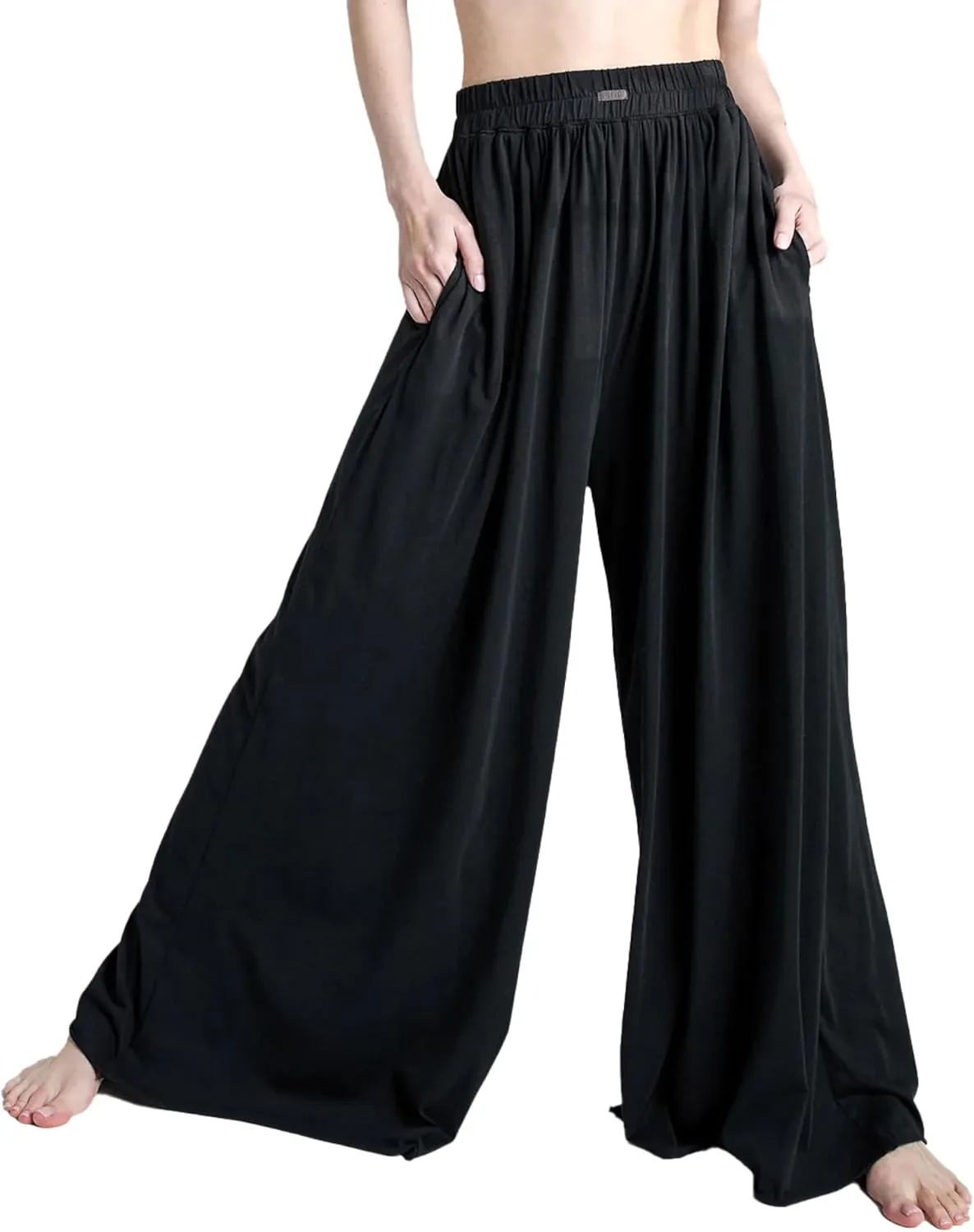 Lunya Organic Pima Wide Leg Cotton Pants for Women - Organic Cotton Palazzo Pants - High Rise Waistband - Relaxed Lounge Wear