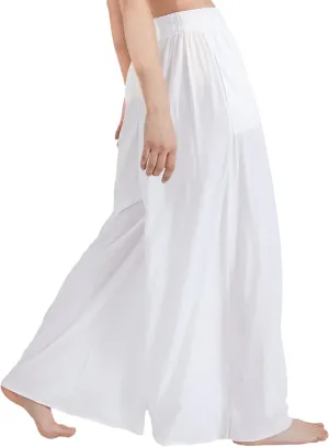 Lunya Organic Pima Wide Leg Cotton Pants for Women - Organic Cotton Palazzo Pants - High Rise Waistband - Relaxed Lounge Wear
