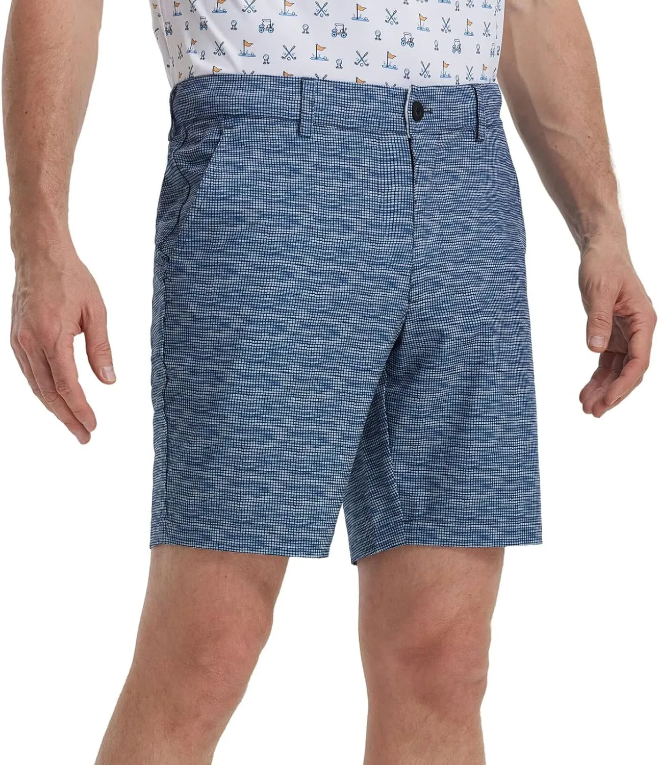 M MAELREG Golf Shorts Men Print Quick Dry 9" Stretch Lightweight Water-Resistant Flex Flat Front Fashion Mens Shorts Casual