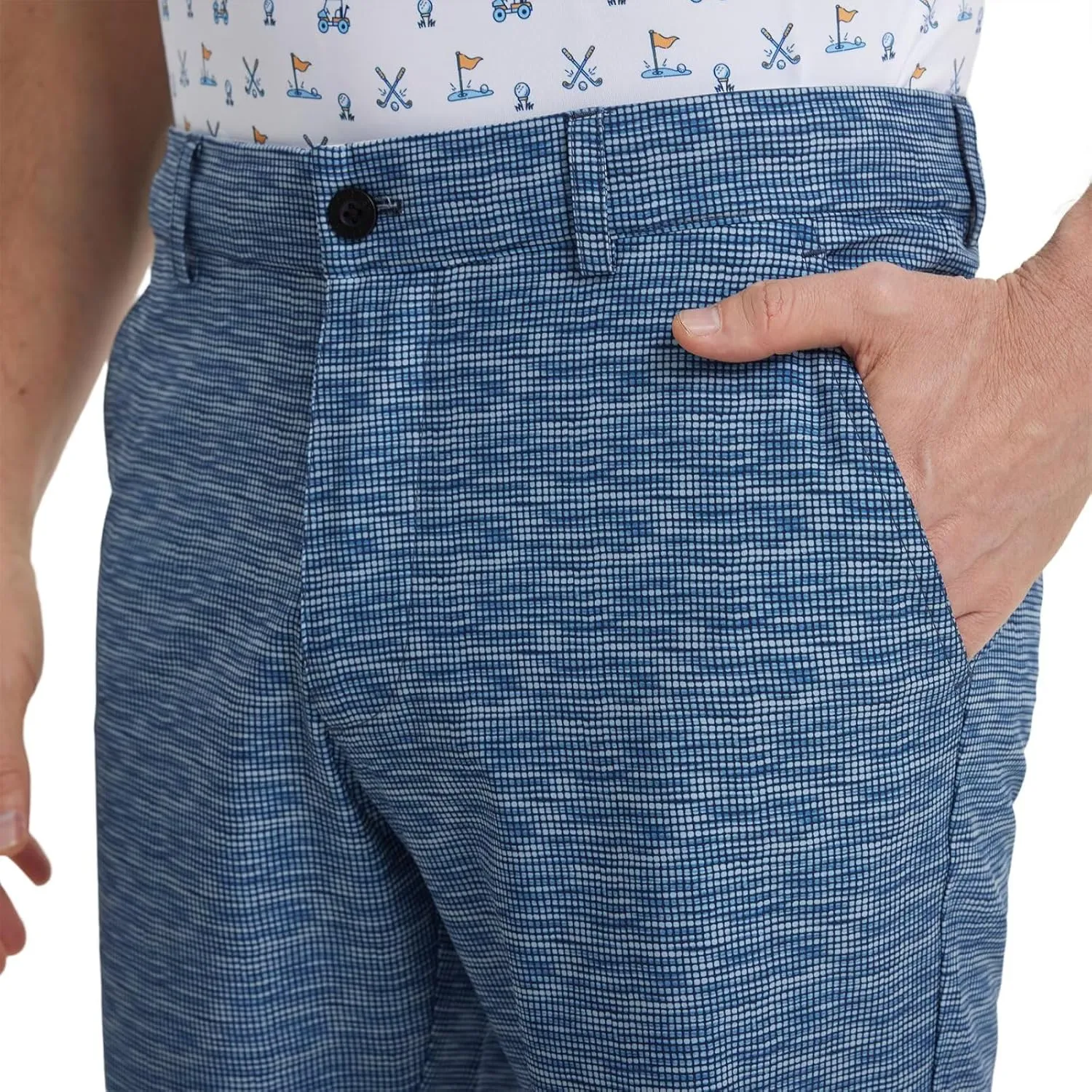 M MAELREG Golf Shorts Men Print Quick Dry 9" Stretch Lightweight Water-Resistant Flex Flat Front Fashion Mens Shorts Casual
