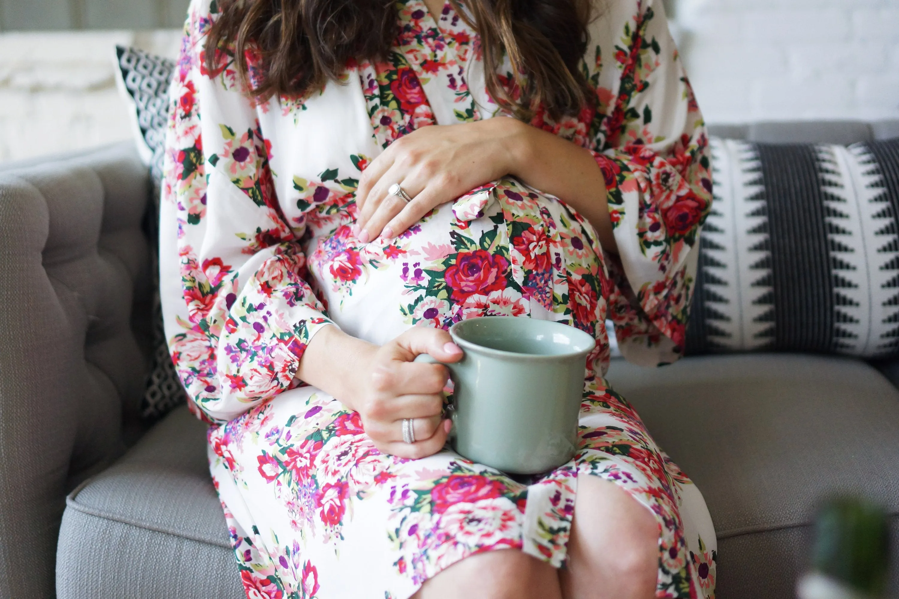 Mama Robe - Mabel Floral Ivory by May and Joy
