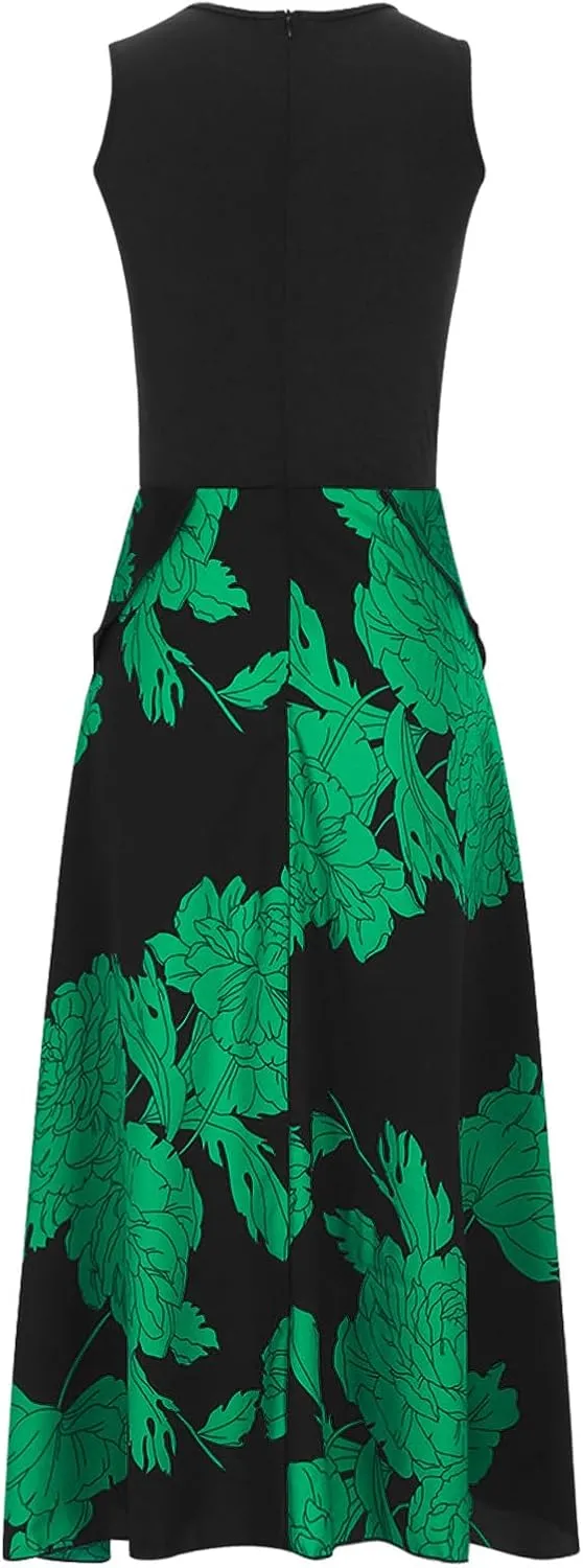 Maxi Boho Sun dresseses for Women 2024 Elegant Sleeveless Split Beach Long Flowy Dress Casual Summer Floral Dresses
