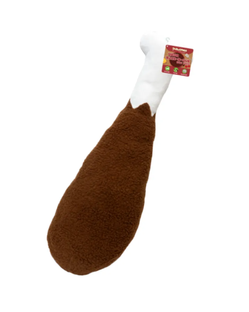 Mega BBQ Drumstick Plush Squeaky Dog Toy (2' in Length)