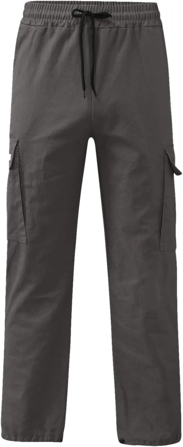 Mens Cargo Pants Casual Hiking Athletic Joggers Stretch Elastic Waist Sweatpants Hiking Pant Relaxed Fit Trousers with Pocket