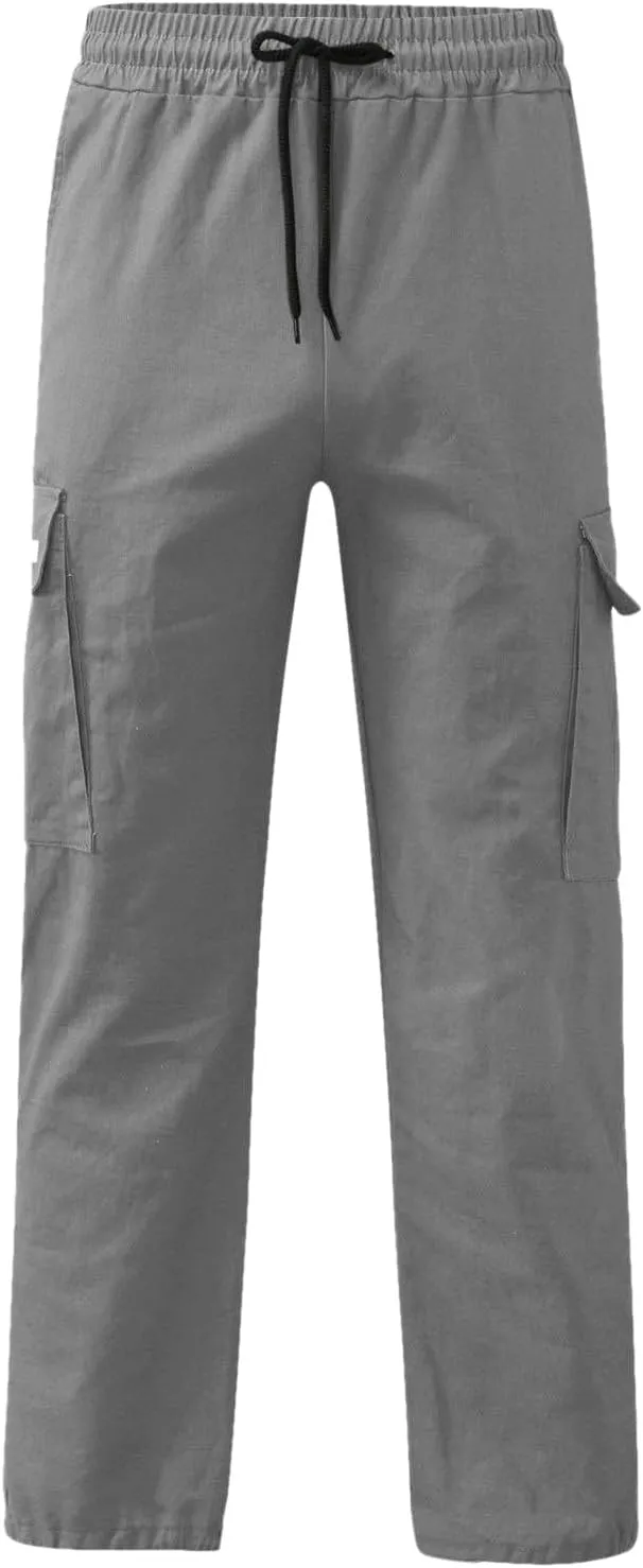 Mens Cargo Pants Casual Hiking Athletic Joggers Stretch Elastic Waist Sweatpants Hiking Pant Relaxed Fit Trousers with Pocket