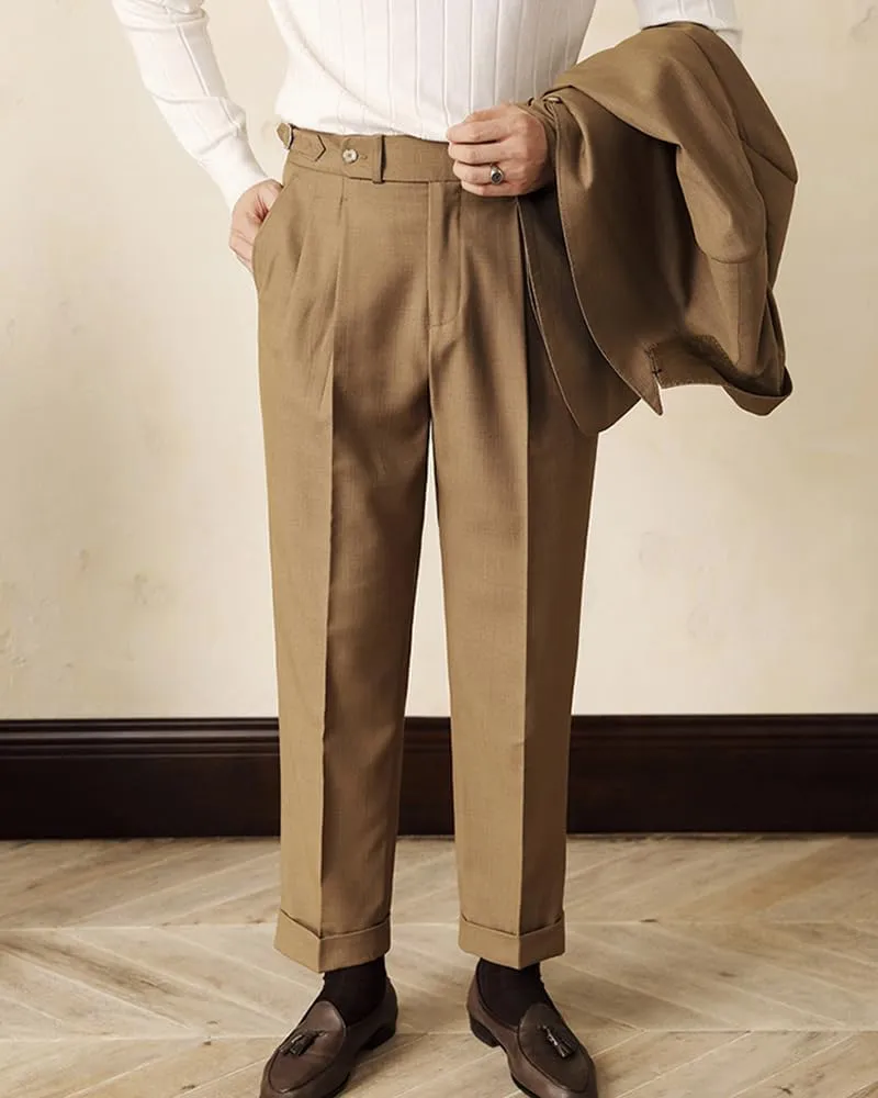 Men's Classic Fit Suit Pants Casual Dress Pants Slim Fit Flat Front Trousers